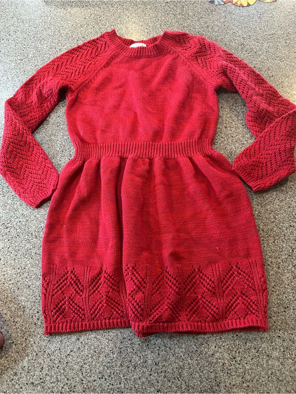Cat & Jack Red Knit Crew Neck Sweater Dress